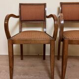 Pair of bridge armchairs art deco period in walnut circa 1940