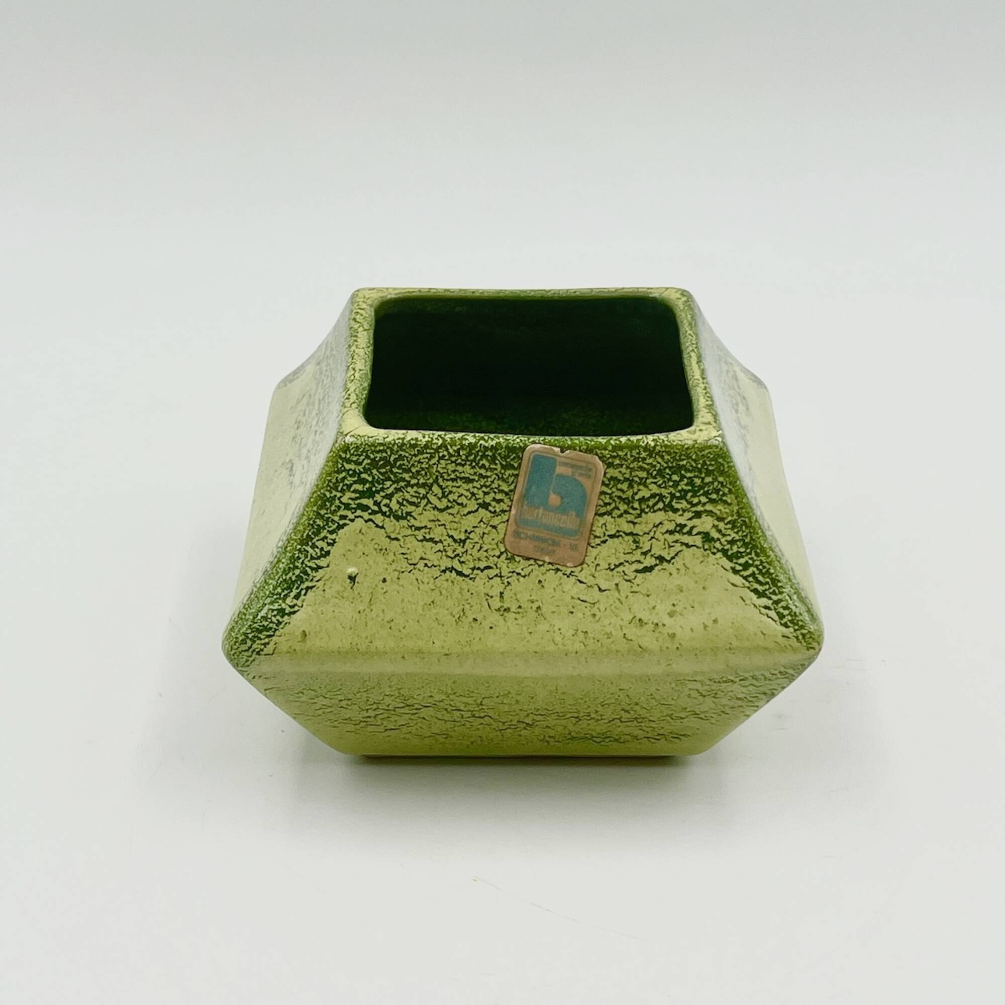 Vintage Ceramic Vase in Sage Green Bertoncello Handmade Decor, Italy, 1970s