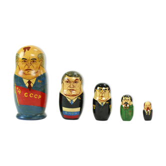 Matryoshka des politiciens soviétiques, ère soviétique, URSS circa 1980 s