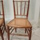 Set de 3 chaises bois et cannage