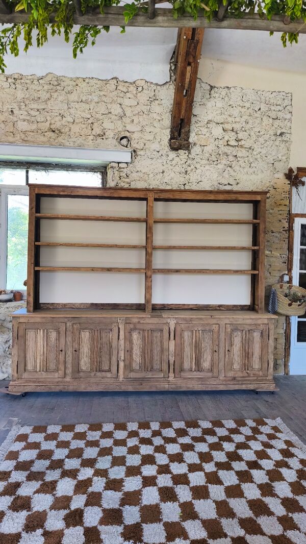 Bibliothèque, vaisselier en chêne massif