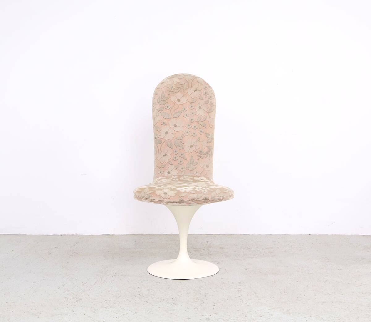 Set of 4 vintage velvet tulip swivel chairs, 1970s