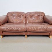 DS101 2-Seater Sofa in Leather from de Sede, 1970s