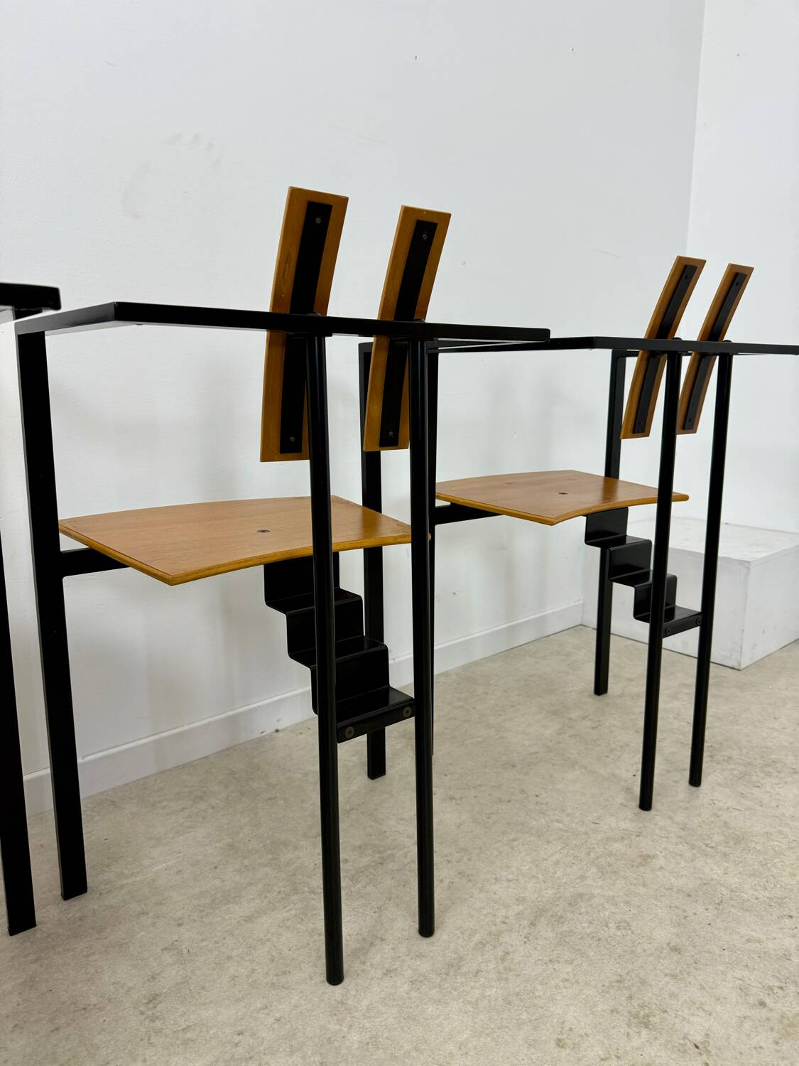 3 old Karl Friedrich Forster raw design chairs model Trix KFF postmodern 70s/80s