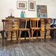 Series of 6 mismatched bistro chairs Baumann and Mahieu