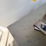 Handcrafted metal coffee table from the 1970s