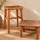 Ensemble de deux tabourets en bambou vintage français