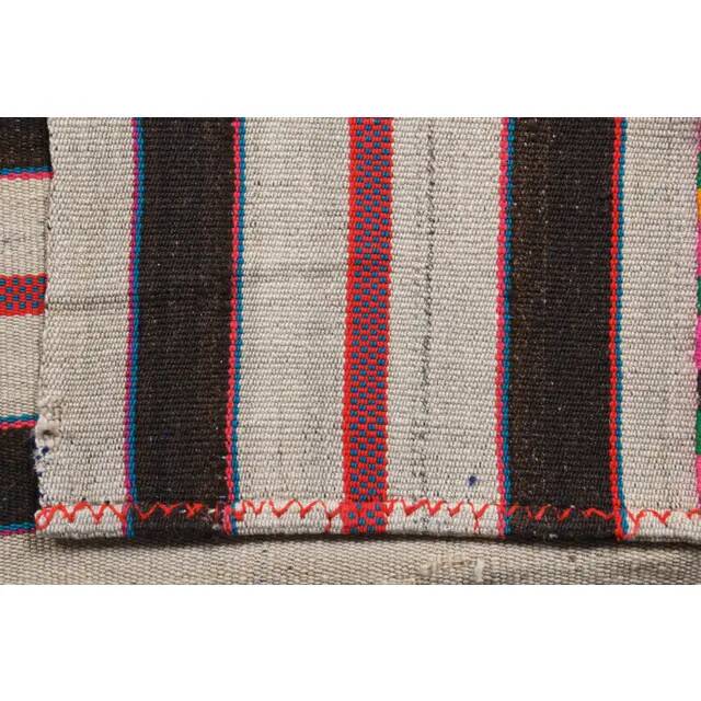 Vintage Turkish Hand-Knotted Wool Cotton Beige Kilim Area Rug 158x217