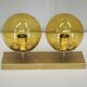 1970s Space Age Amber Glass Double Wall Lamp, Kamenický Šenov