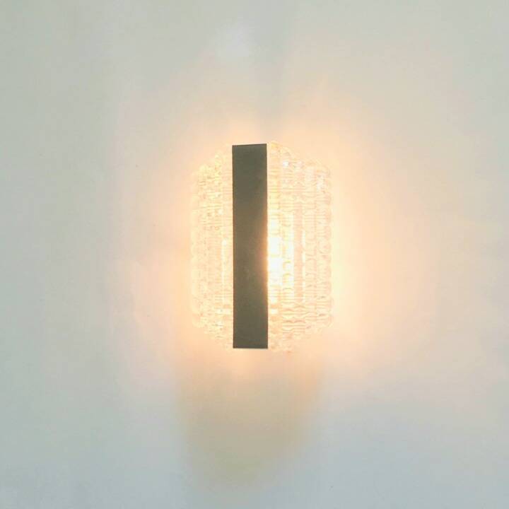 Pair of Mid-Century Glass & Chrome Wall Lights from Kaiser, Germany, 1960s