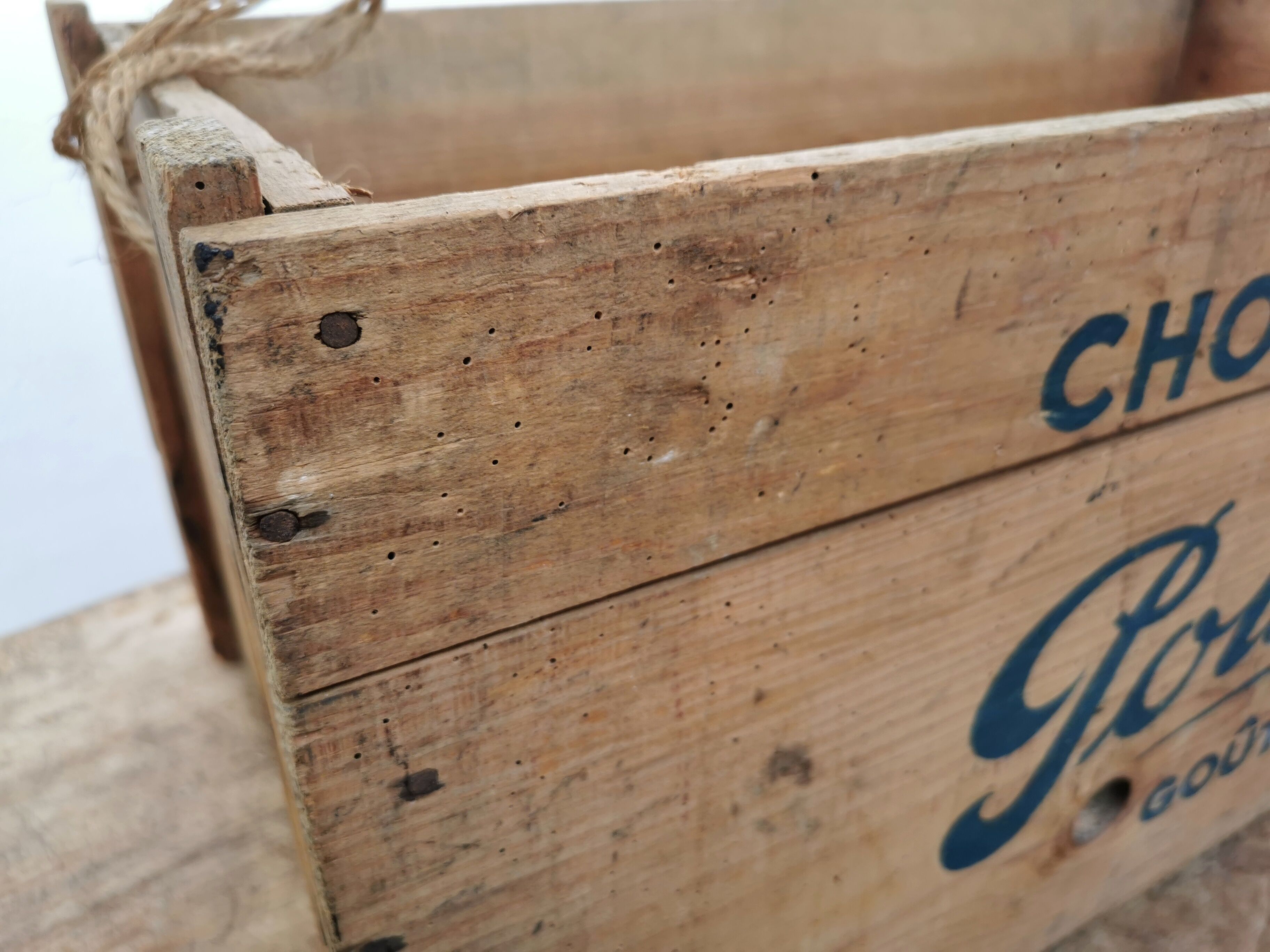 Wooden chocolate poulain case 1950