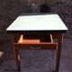 Vintage stretch table - oak footing - mint green formica tray - 1950
