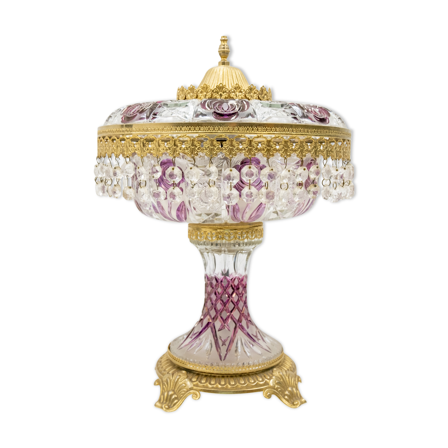 Cre Art Chrystal Table Lamp, Italy, 1970s