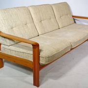Vintage Scandinavian three-seater teak sofa, 1970s