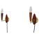 Mid-century Danish teak and brass wall lights, pair, 1960s