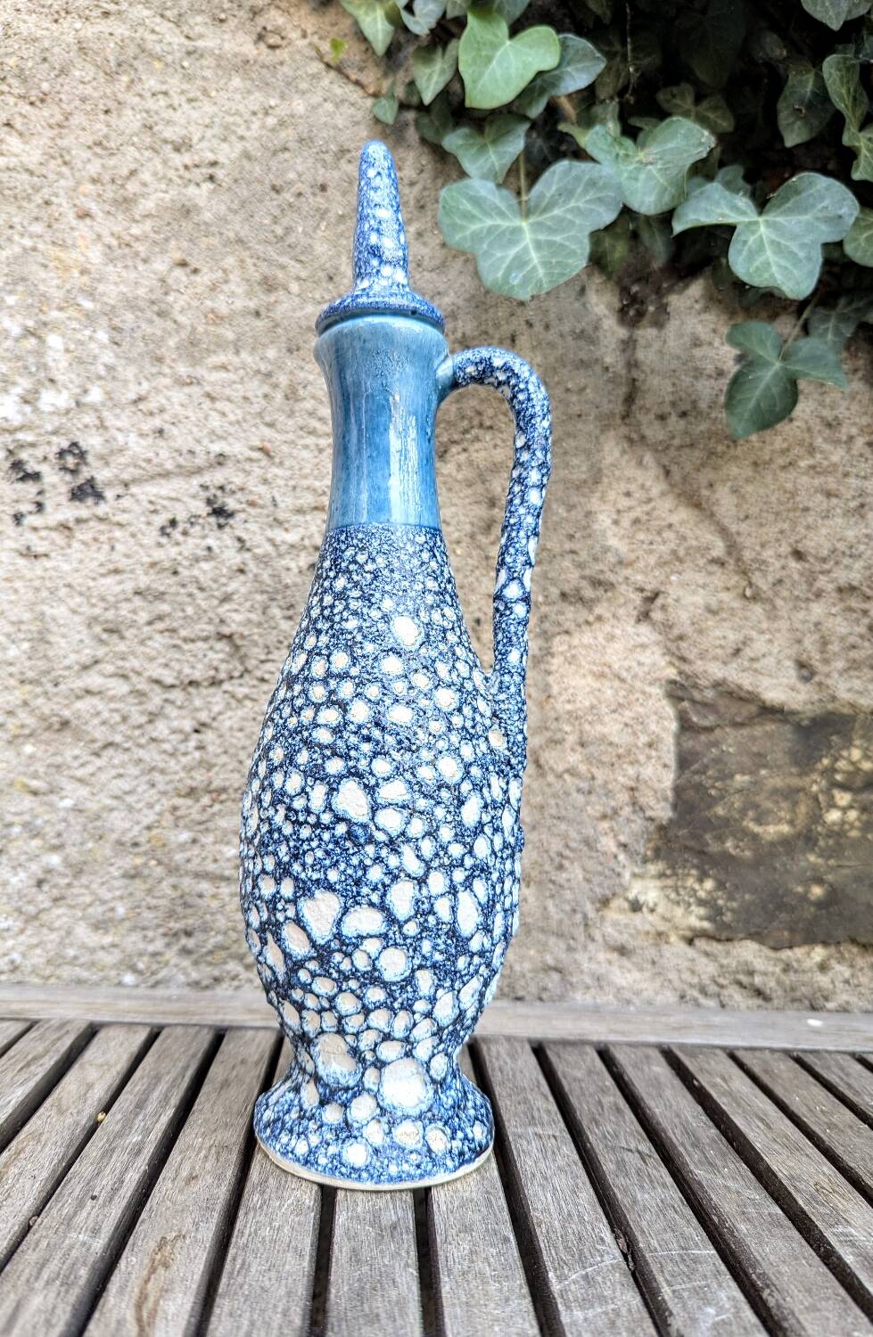 Vintage blue lava jug