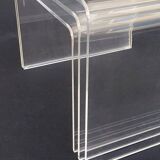 3 Nesting tables signed David Lange transparent plexiglass coffee tables design 70