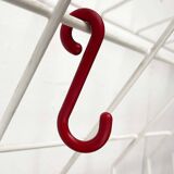 Minimalist white German mid-century coat rack with strings from the 1960s.