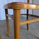 Vintage Wooden Dining Chair: Red Leather Seat, Mid-Century Modern