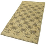 Hand-knotted wool turkish beige carpet 86 cm x 190 cm
