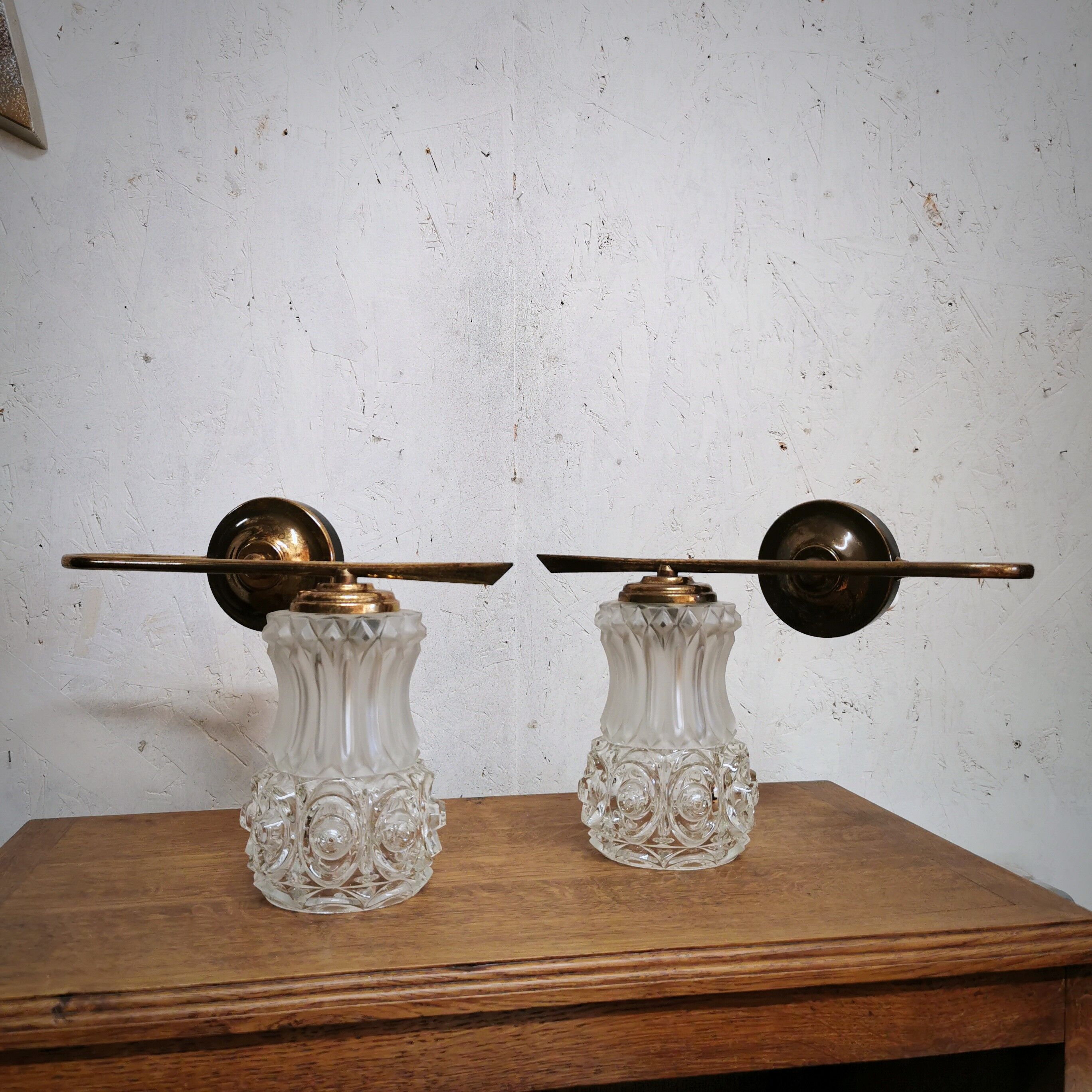 Pair of art deco wall lamps