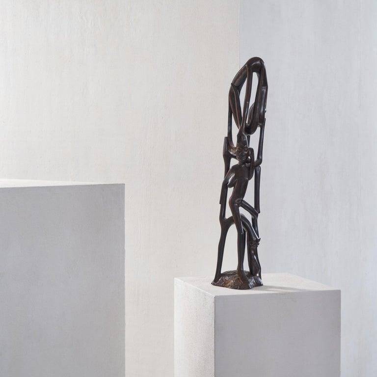 Modernist anthropomorphic sculpture Makonde 1950