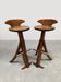 Vintage brutalist wooden bar stools