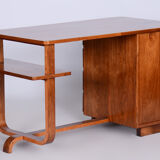 Art deco walnut writing desk designed by Jindrich Halabala, Czechia, 1920s