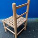 Wooden chair woven sea grass vintage child