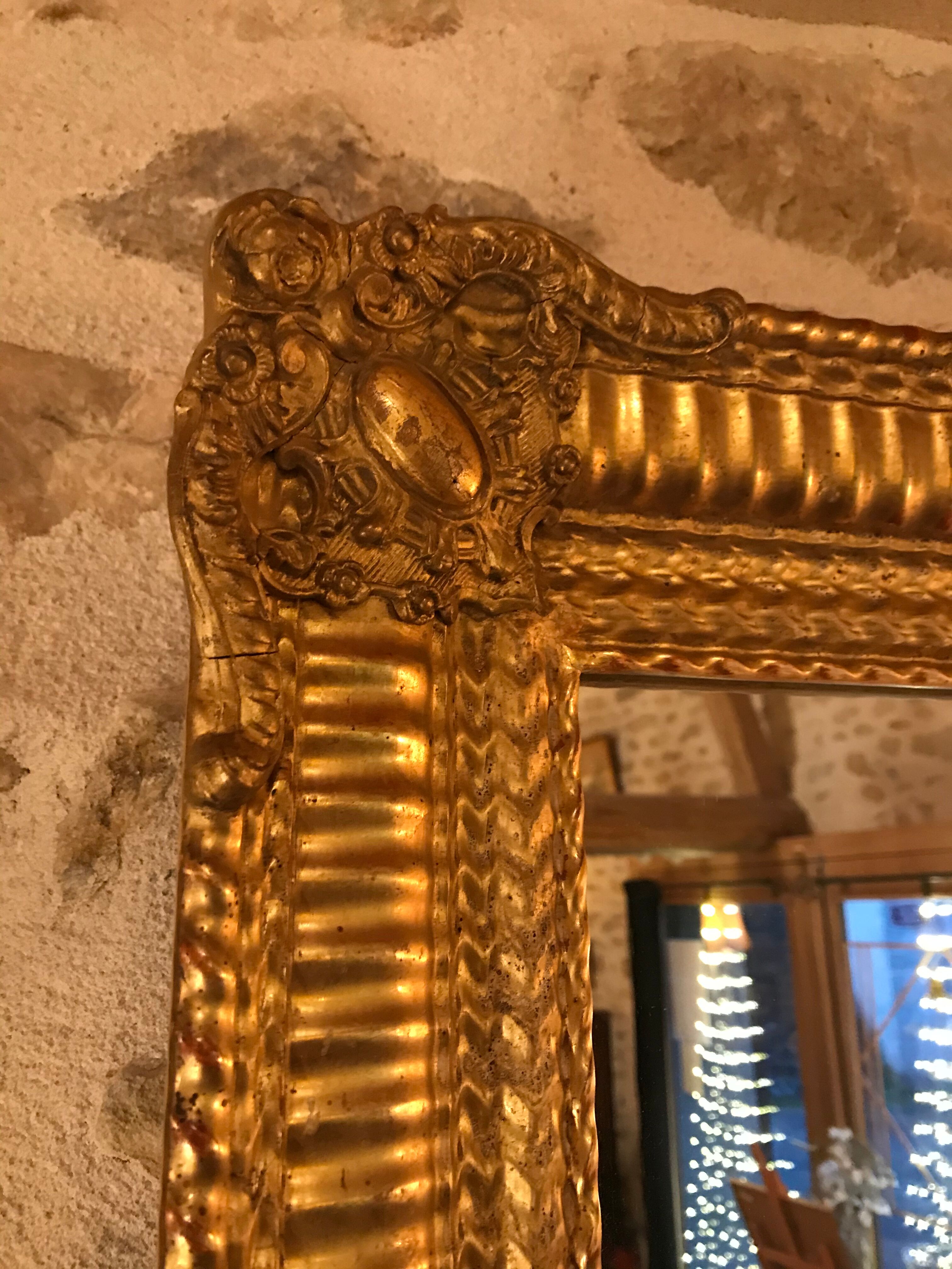 Mirror Louis XV - XVI with gold leaf 80x94cm