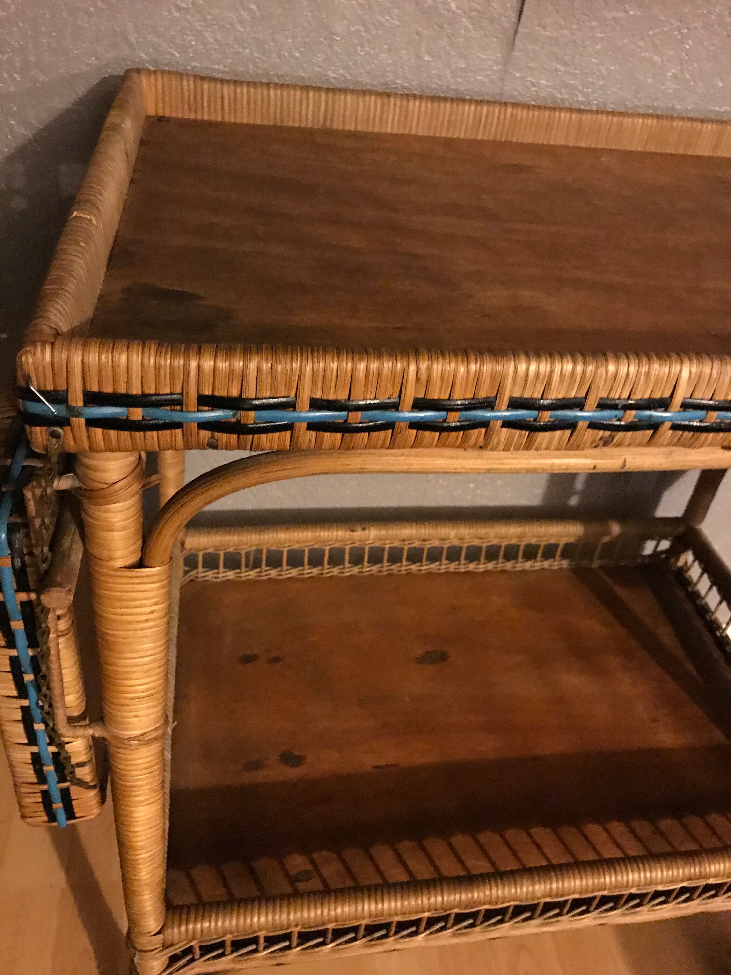 1950s rattan dessert