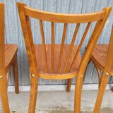 Série de 5 chaises bistrot Baumann signées anciennes