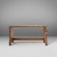 Rustic French wooden stool with beautiful patina, ca. 1900