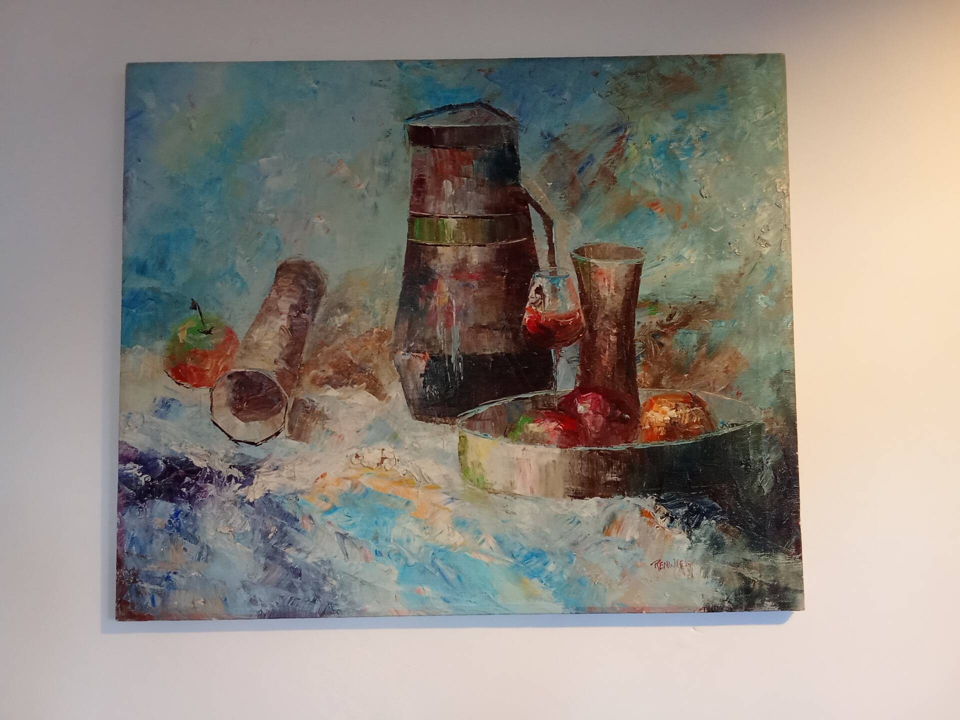 Still life painting in oil on canvas