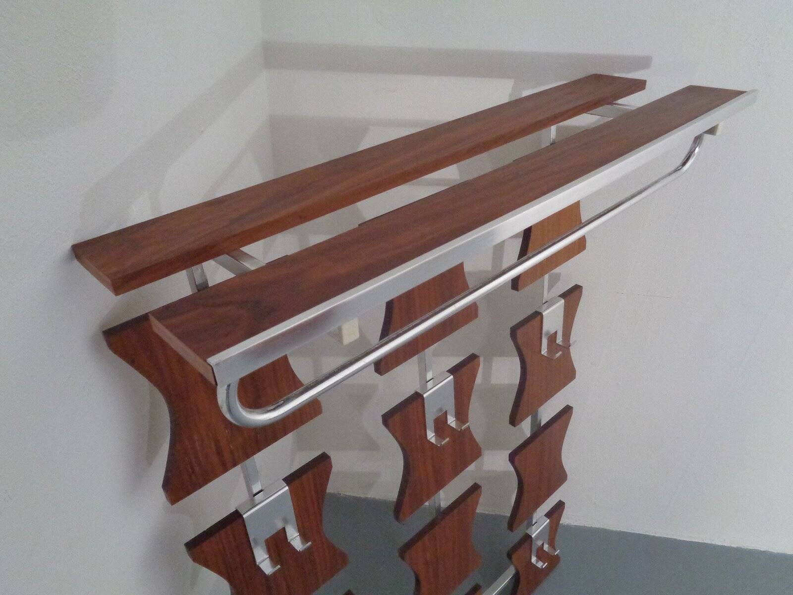 Mid-Century Teak Wardrobe with Hat and Coat Rack, 1960s