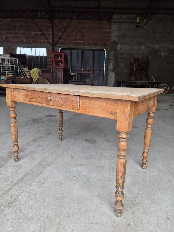 Table de ferme bistrot rustique ancienne 1900 un tiroir- 1m23