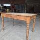 Antique rustic bistro farm table 1900 one drawer - 1m23