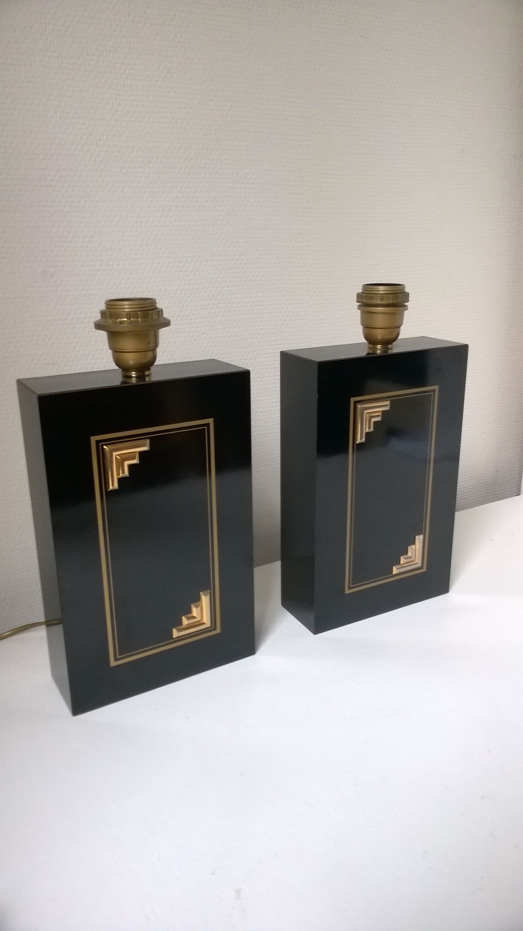 Pair of lamp legs Maison Le Douphin model Insert France 1970