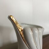 White vase with wave effect and golden edging