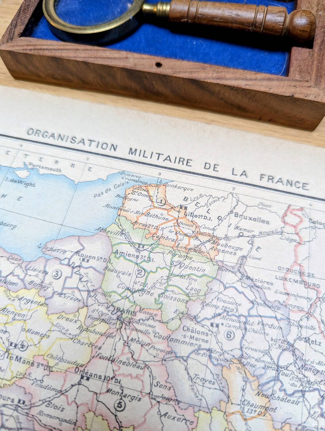 Military map of France, original printed in 1896.