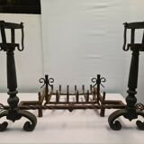 Pair of cast iron chenets / prams for the chimney