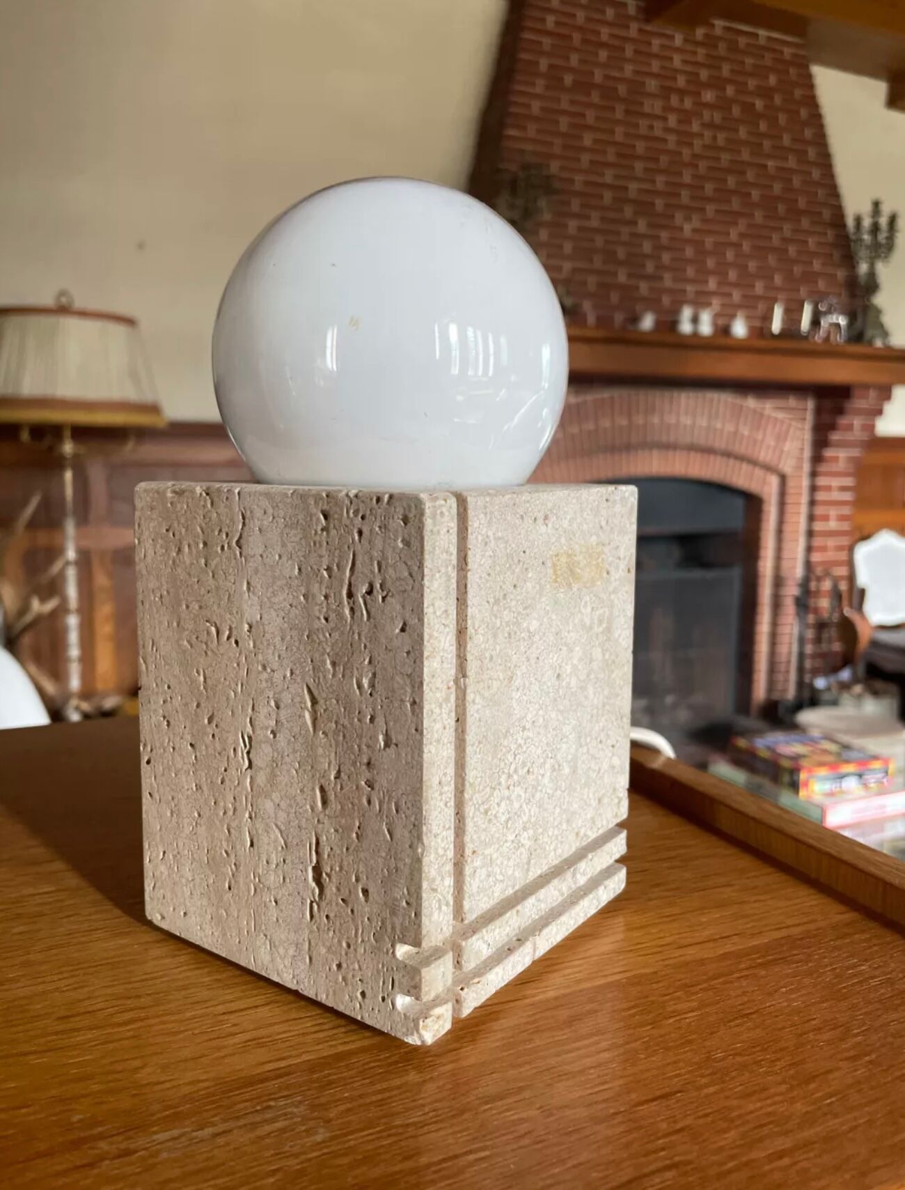 Travertine lamp 1970
