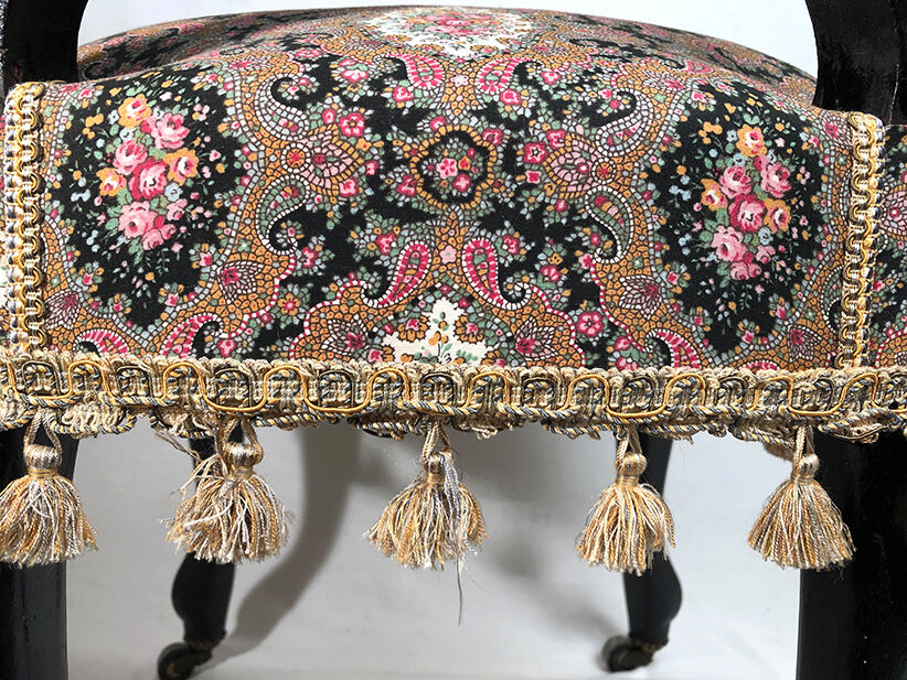 Napoleon III voyeuristic chair, blackened wood