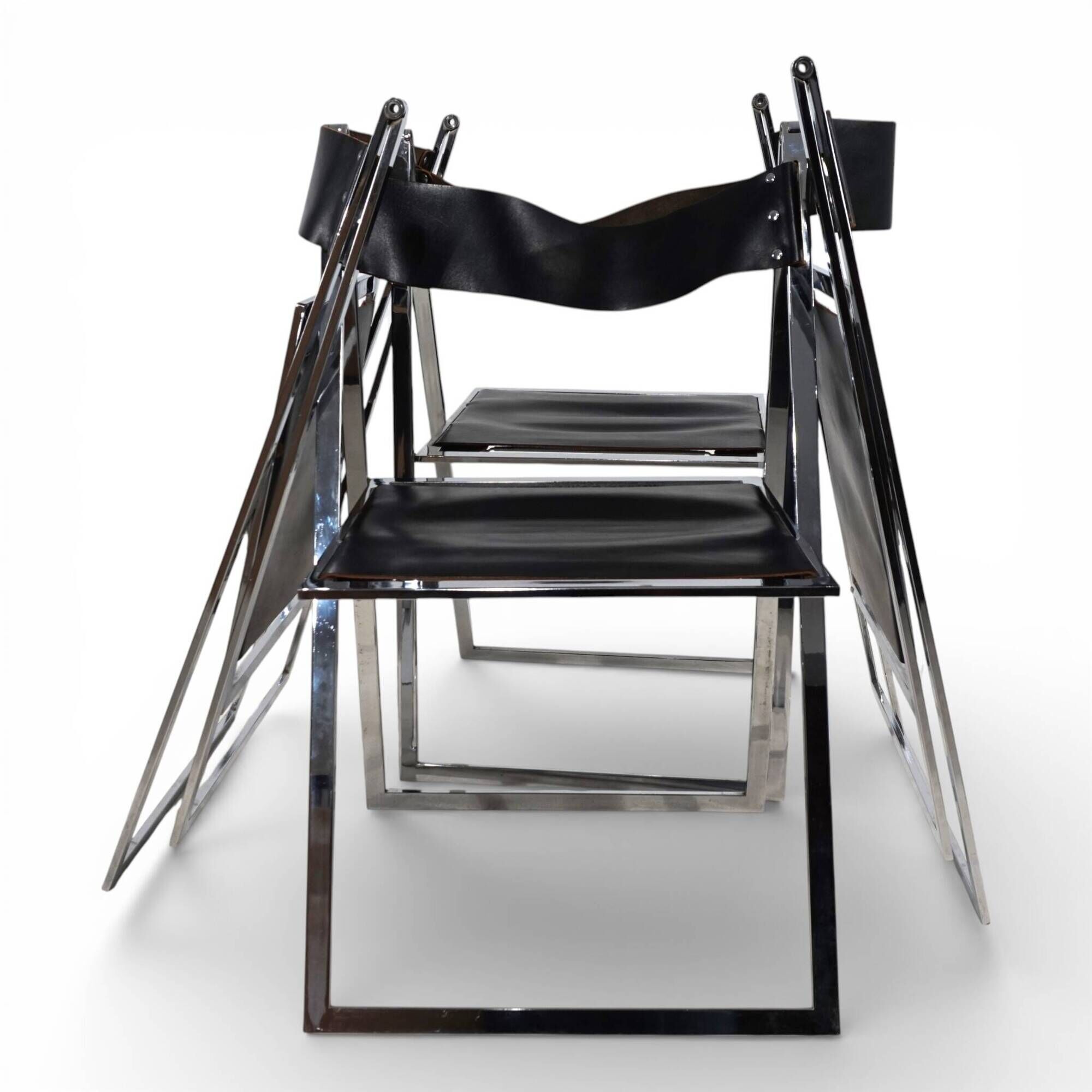 Lübke 4-piece set of folding dining chairs by Fantoni&Geraci, 1969