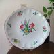 Kg luneville "street lamp" plate cake dessert earthenware hand-painted flowers ø 27 cm
