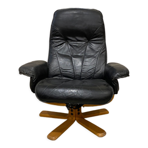 Fauteuil relax scandinave cuir