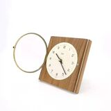 Horloge murale années 60 en bois et laiton Diehl