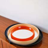 Miroir oval en plexi bleu marine, 1970