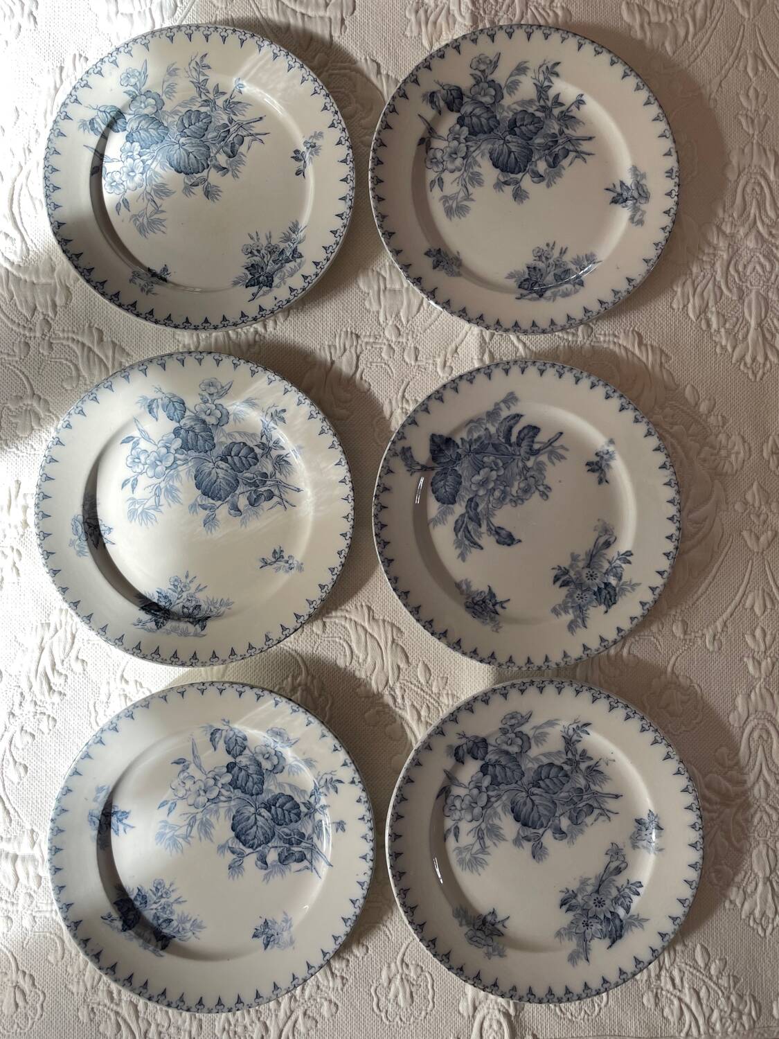 Flat plates and platter terre de fer sarreguemines uc flore model