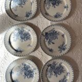 Assiettes plates et plat terre de fer sarreguemines u c modèle flore